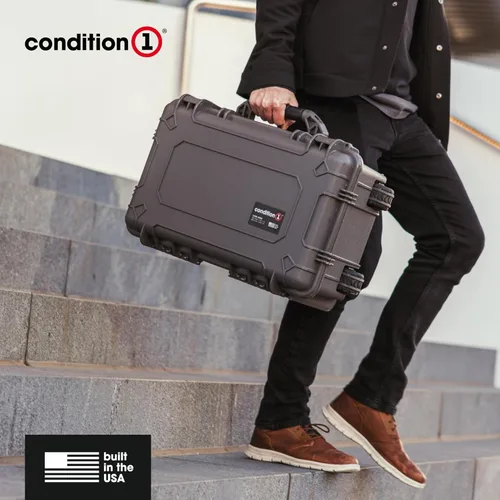 Miniatura 6 de Condition 1 Estuche rígido grande rodante con cerradura de 22" con espuma, modelo 300, caja protectora impermeable para cámara, equipo táctico