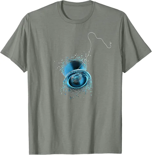 Miniatura 24 de Shattered Yo Yo - Camiseta de diseño azul impresionante, Negro, S