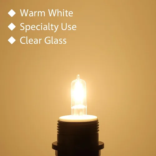 Miniatura 3 de Paquete de 4 bombillas halógenas JDE11 100W, base E11 mini candelabro, regulable, 2800K blanco cálido, para ventiladores de techo, lámparas