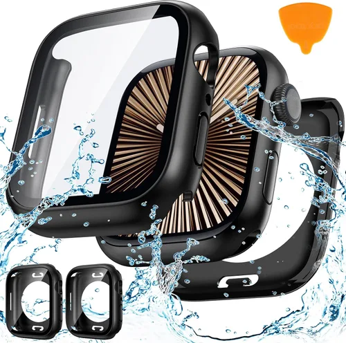 Miniatura 12 de Goton - 2 fundas para protector de pantalla de Apple Watch de 40 mm, series 6/5/4, SE 3/2/1, funda de protección de PC impermeable con vidrio