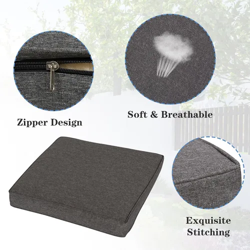 Miniatura 4 de Fundas de cojín de repuesto para patio, 14 piezas, fundas de cojines para exteriores para muebles de patio, juego de conversación de mimbre de 6