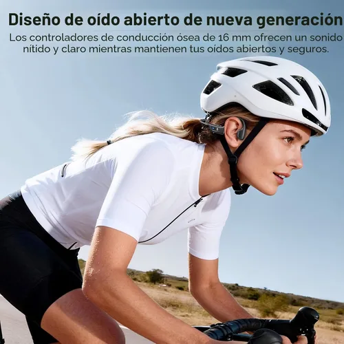 Miniatura 4 de Auriculares de conducción ósea, auriculares inalámbricos Bluetooth 5.4 de oído abierto, tiempo de reproducción de 10 horas, auriculares deportivos