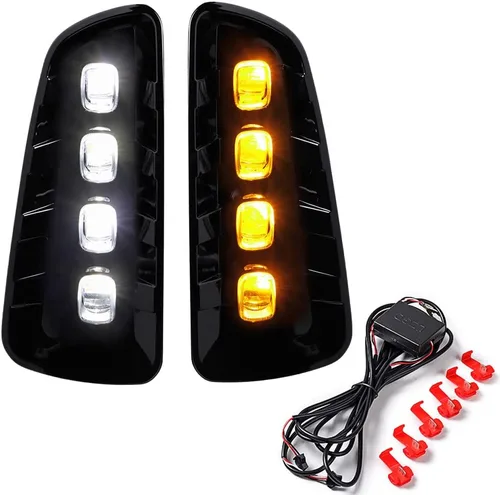 Astra Depot LED DRL Switchback - Kit de lámpara de señal de giro ámbar secuencial de luz antiniebla diurna blanca compatible con Ford F-150 Raptor