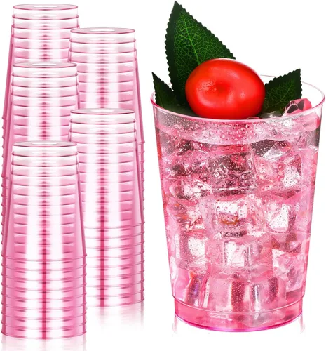 Miniatura 17 de Minatee 100 vasos de plástico desechables de lujo, vasos de cóctel de vino resistentes para graduaciones, bodas y fiestas de cumpleaños, vasos