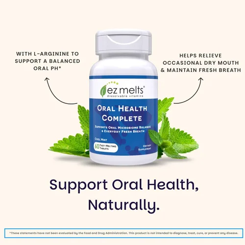Miniatura 6 de EZ Melts Oral Health Complete - Probiótico oral - Apoya la salud de las encías, el aliento fresco y ayuda a aliviar la boca seca ocasional, sin