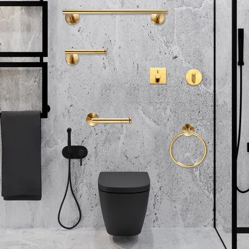 Miniatura 7 de Juego de 10 piezas de accesorios de baño mate SUS304 Juego de colgadores de baño de 16 pulgadas, soporte para toallas de mano, soporte para papel