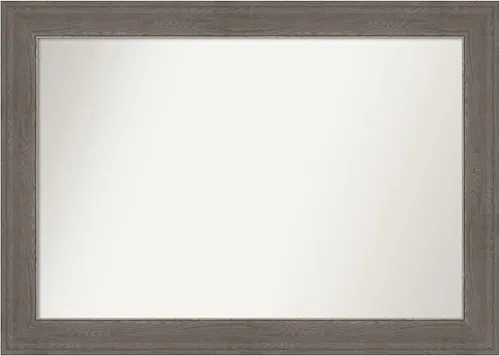 Miniatura 378 de Amanti Art Espejo de pared personalizado no biselado (24.5 x 24.5 pulgadas), marco gris marrón alta, varios tamaños personalizados, espejo de baño