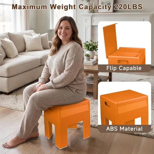 Miniatura 4 de HOTEAGLE Otomana con almacenamiento para sala de estar de 14 pulgadas, multiusos, otomana con tapa abatible y patas desmontables, soporta hasta 220