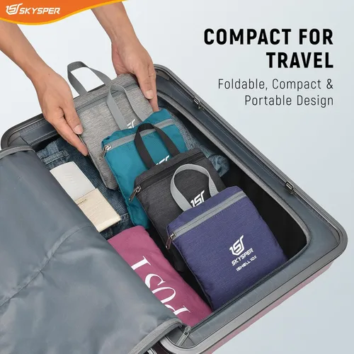 Miniatura 7 de SKYSPER Mochila de senderismo pequeña plegable de 10 litros, plegable, ligera, para senderismo, viaje, para mujeres y hombres Cian