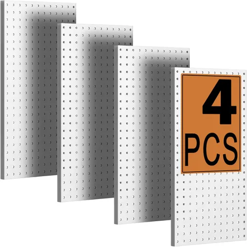 Miniatura 8 de PBHEPJ 4 paneles de metal para tablero de clavijas, tableros de clavijas resistentes para almacenamiento de herramientas de garaje y jardín, incluye