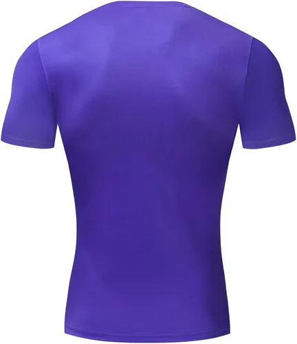 Miniatura 3 de Camiseta de compresión de manga corta para hombre, estilo casual y deportivo