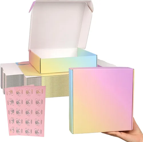 Miniatura 9 de Cajas de envío pequeñas, 6x4x2 pulgadas, paquete de 15 cajas de embalaje de cartón coloridas, cajas de correo para embalaje de pequeñas empresas