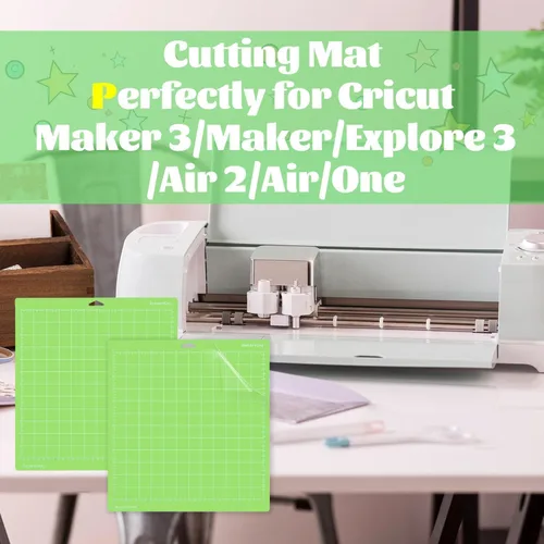 Miniatura 5 de Paquete de 3 alfombrillas de corte para Explore One/Air/Air 2/Maker/Maker 3 de 12 x 12 pulgadas, adhesivo de agarre verde estándar, antideslizante