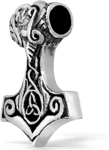 Miniatura 3 de WithLoveSilver - Colgante de plata de ley Trinity celta vikingo amuleto martillo de Thor (Mjolnir), Plata esterlina