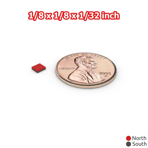 Miniatura 3 de Pequeños imanes de bloque cuadrado de 1/8 x 1/8 x 1/32 - Soporte magnético universal muy pequeño de 3 x 3 x 1 pulgadas, organizador de herramientas