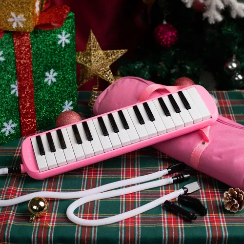 Miniatura 7 de CAHAYA Melódica 32 Teclas Boquilla de Tubos Dobles Piano de Aire Teclado Instrumento Musical con Bolsa de Transporte 32 Teclas, Negro, CY0050-1