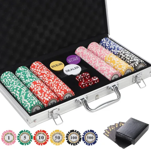 Miniatura 11 de 125 piezas de fichas de póquer de arcilla Denominaciónes 13.5 gramos Fichas de casino de Blacakjack Fichas de póquer compuestas de arcilla y hierro