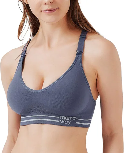 Mamaway Mamawave - Brasier deportivo de maternidad con almohadillas extraíbles para soporte inalámbrico de lactancia materna, sin olor, uso activo