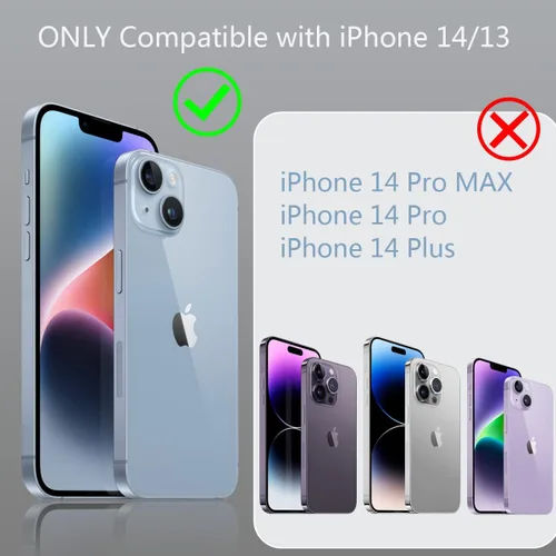 Miniatura 2 de Fingic Compatible con iPhone 14, iPhone 13 Funda con clip para cinturón, carcasa delgada combinada con soporte giratorio para cinturón, funda