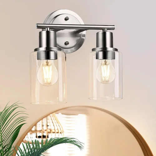 Miniatura 16 de 2 Light Bathroom Vanity Light Over Mirror - Black and Gold Farmhouse Wall Light for Bathroom Vanity Powder Room, Rustic Gooseneck Barn Style 2 Bulb
