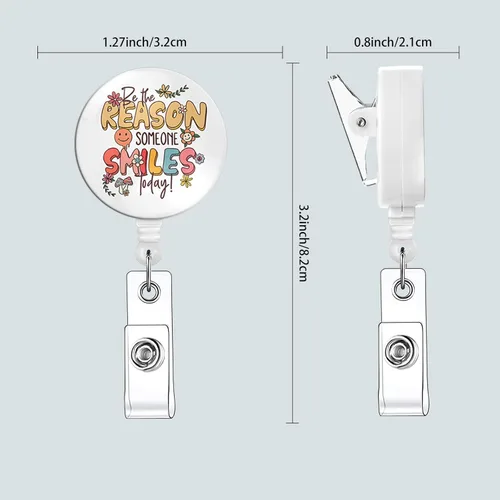 Miniatura 3 de Paquete de 3 Carretes para Insignias - Lindo Portainsignias Retráctil con Clip de ID para Accesorios de Enfermera para el Trabajo, Divertidos