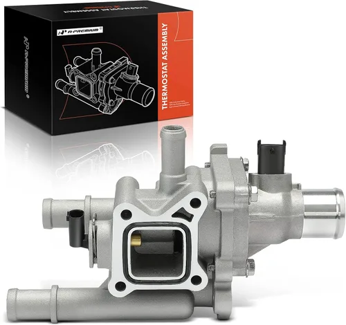 A-Premium Termostato refrigerante de aluminio mejorado y conjunto de carcasa con sensor y junta tórica compatible con Chevy Cruze 2011-2016 1.8L,