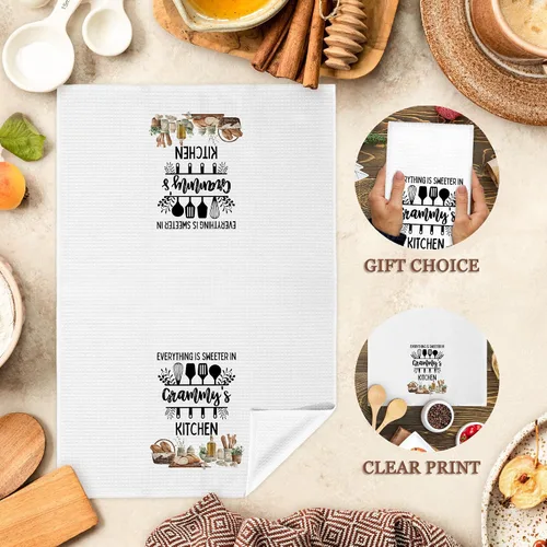 Miniatura 6 de Toallas de cocina con regalos de Grammy de nietos, regalos para abuela, abuela, toalla de mano decorativa, toalla de cocina, toalla de té