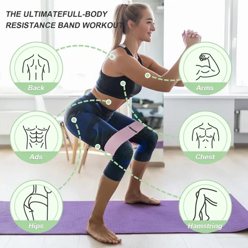 Miniatura 5 de Booty Bands Set, Resistance Bands for Working Out, Exercise Bands for Women and Men Legs and Butt, Stretch Bands for Pilates, Yoga Starter Set Claro