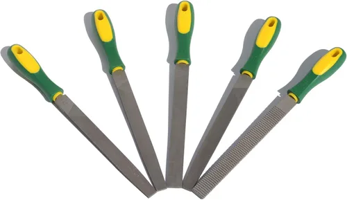 Miniatura 7 de ASNOMY Juego de lima y raspa de acero resistente de 8 pulgadas con asas de goma, escobilla de acero de alto carbono y lima de metal plano