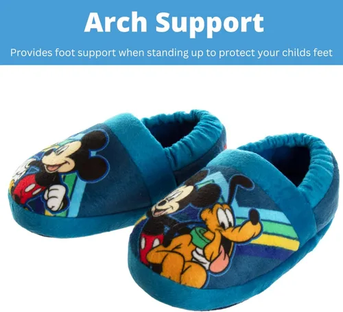 Miniatura 3 de Disney Mickey Mouse Boys Slippers - Plush Lightweight Warm Comfort Soft Aline House Kids Shoes Slippers (ToddlerLittle Kid)