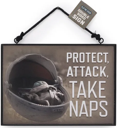 Miniatura 20 de Disney Star Wars: The Mandalorian Baby Yoda Force es fuerte con este pequeño colgante de madera decoración de pared - Grogu, el niño Negro