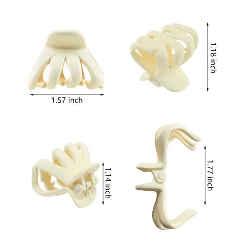 Miniatura 8 de 9 pinzas para el pelo de pulpo de 1.6 in, medianas y pequeñas, pinzas para el cabello ámbar Aceessories antideslizantes, agarres fuertes