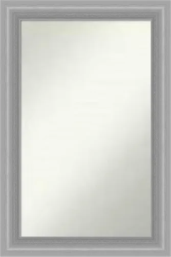 Miniatura 288 de Amanti Art Espejo de baño plateado para sobre el fregadero, 24 x 24 pulgadas, espejo cuadrado de peltre forjado a medida, marco de madera casual