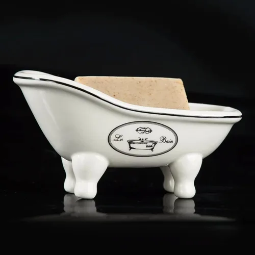 1 pieza 5.6 "cerámica mini zapatilla garra bañera jabonera vintage decortativo baño jabonera