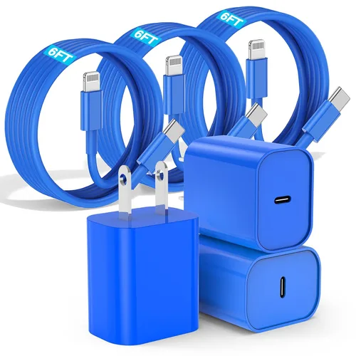 Miniatura 18 de Fashia Cargador rápido para iPhone, cable Lightning de carga rápida de 10 pies, para iPhone 14, 13, 12 Pro Max, carga rápida con bloque de cargador