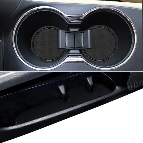 Miniatura 15 de Auovo Alfombrillas antipolvo para Toyota Highlander Accesorios 2019 2018 2017 2016 2015 2014 Alfombrillas de posavasos con inserto para portavasos