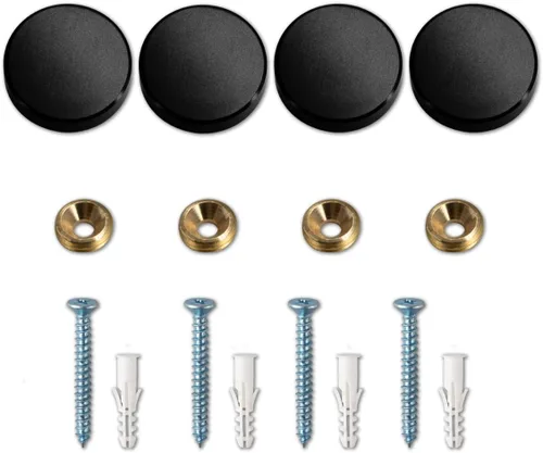 Miniatura 5 de Tapones de rosca decorativos, tapa de aleación de aluminio macizo, tornillos decorativos con tapas, 0.6 pulgadas, negro pulido