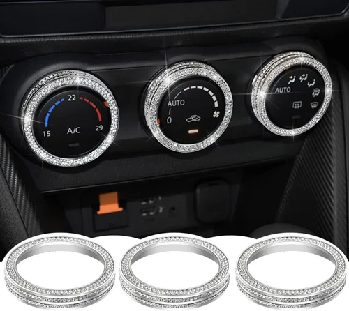 Miniatura 9 de Tapones para pomos de aire acondicionado, compatibles con Mazda 3 (2014-2018), cristal, decoración