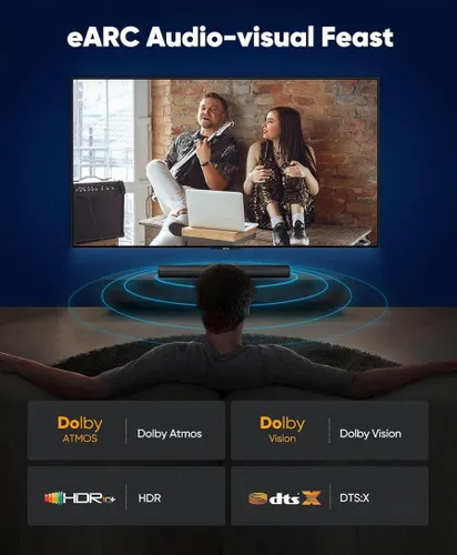 Miniatura 8 de Cable HDMI 8K/10K/4K 3.3 pies (1M), 48Gbps Ultra Alta Velocidad, 8K @60Hz 4K @120Hz eARC HDCP 2.0/2.1/2.2/2.3, Cable trenzado de nailon, compatible