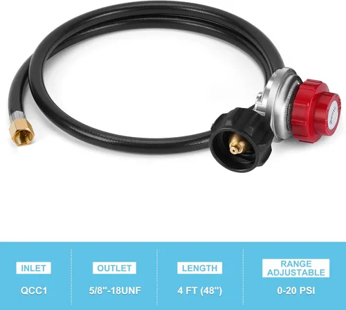 Miniatura 4 de Quemadores de gas propano de hierro fundido de alta presión, quemador de cocina de propano con regulador de propano ajustable de alta presión de 20
