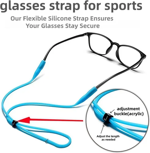 Miniatura 5 de Correa ajustable para gafas, diseño elástico y elástico, adecuado para gafas de miopía, lentes de sol, gafas deportivas