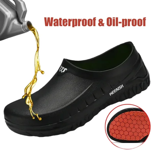 Miniatura 5 de MEIAGDT Zuecos de trabajo para mujer y hombre, zapatos de cocina, antideslizantes, impermeables, para restaurante, jardín, enfermería, servicio