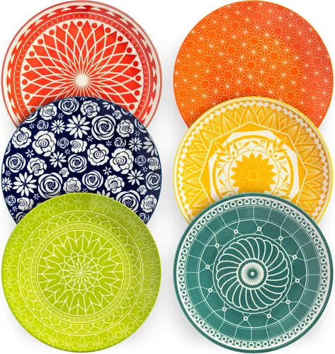 Miniatura 9 de Annovero - Platos de Postre - Plato Pequeño de 6 Pulgadas para Aperitivo, Pastel, Snack, Tarta, Cóctel - Apto para Microondas - Mini Platillo