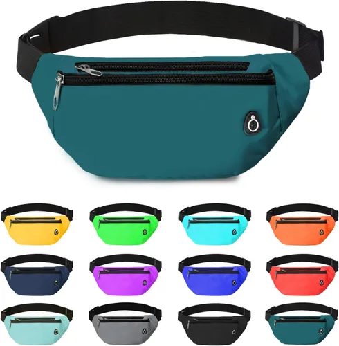 Miniatura 19 de Riñonera cruzada para mujeres y hombres, riñonera deportiva resistente al agua, bolsa de cinturón para viajes, senderismo, correr