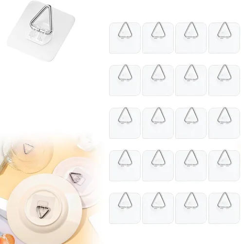 Miniatura 8 de Ganchos adhesivos sin taladros, colgadores de fotos mejorados sin clavos, ganchos adhesivos de montaje en pared para colgar, ganchos de pared sin