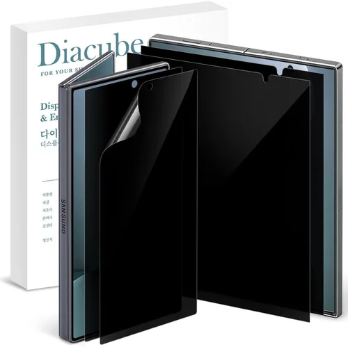 Miniatura 9 de [Paquete de 2+2] Protector de pantalla anti-espía para Samsung Galaxy Z Fold 3, 2 piezas en el interior + 2 piezas frontal flexible EPU película