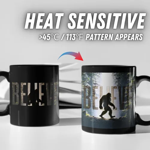 Miniatura 2 de Onebttl Bigfoot - Taza de café sensible al calor, taza de cerámica que cambia de color, perfecta para los creyentes de Bigfoot