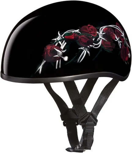 Miniatura 24 de Daytona Helmets - Medio casco de motocicleta con diseño de calavera y huesos cruzados – Aprobado DOT [Gráficos]
