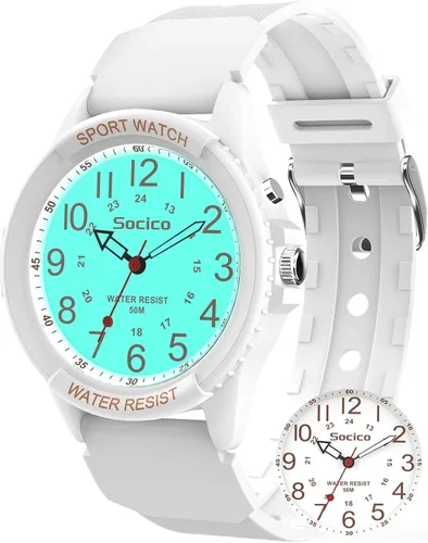 Miniatura 12 de Reloj para hombres y mujeres, cara grande, clásico, analógico, de cuarzo, deportivo, retroiluminado, unisex, impermeable, reloj de enfermera
