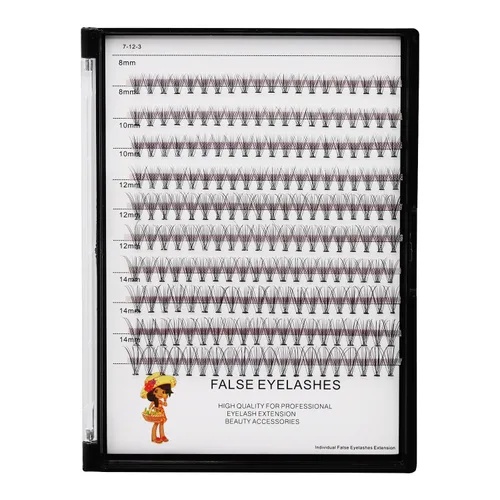 Miniatura 8 de Bodermincer Caja grande de 200 pestañas postizas 10D, 8-10-0.472-0.551 in mixtas de maquillaje profesional individual racimo pestañas postizas